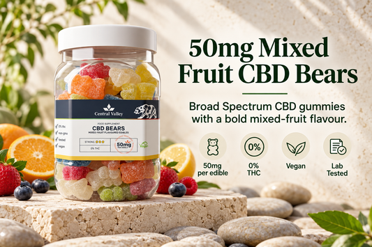 50mg Broad Spectrum CBD Gummies – 100 Gummies product packaging