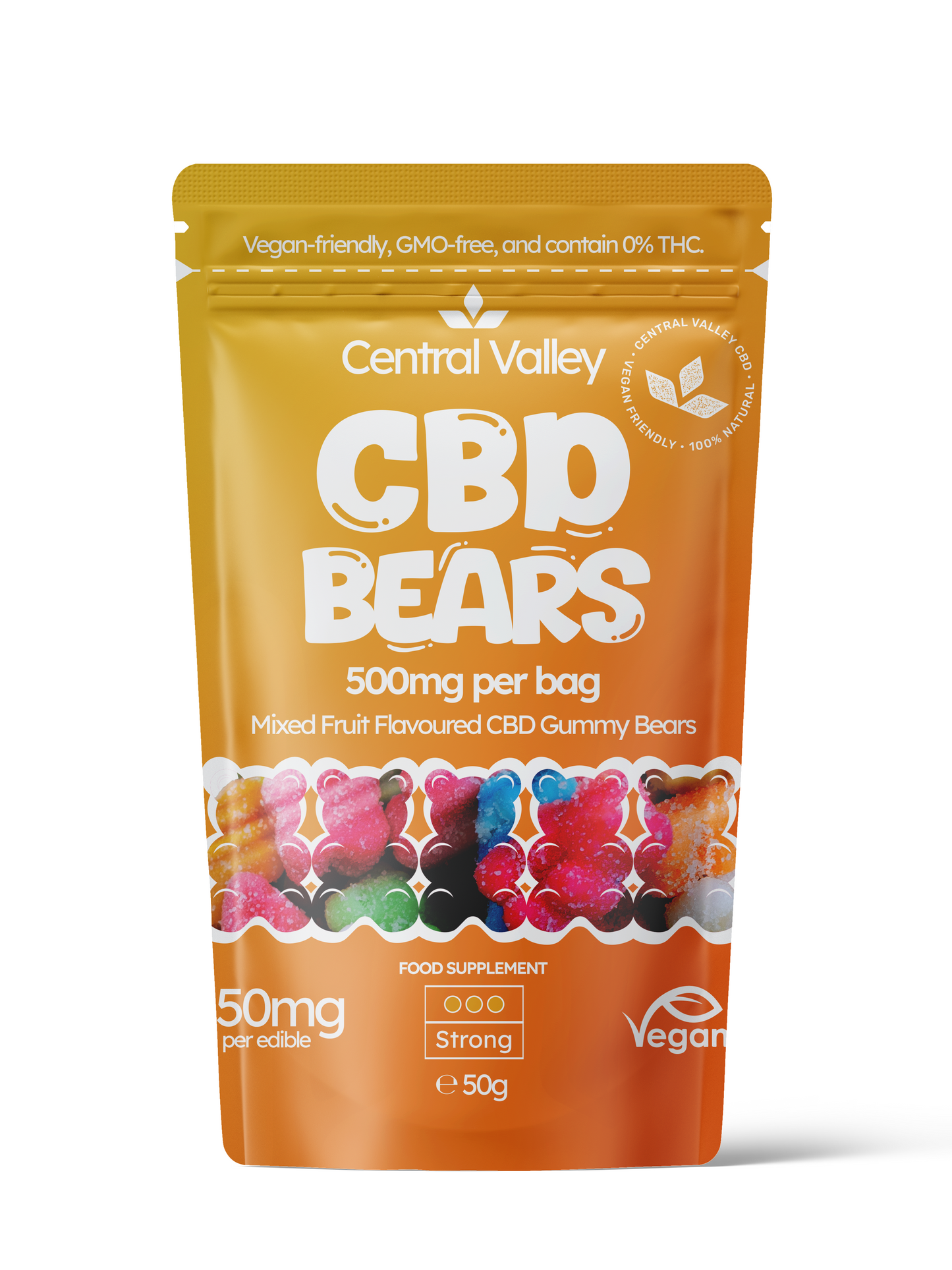 Broad Spectrum CBD Gummy Bears – 50mg per Gummy – Grab Bag (500mg Total CBD)