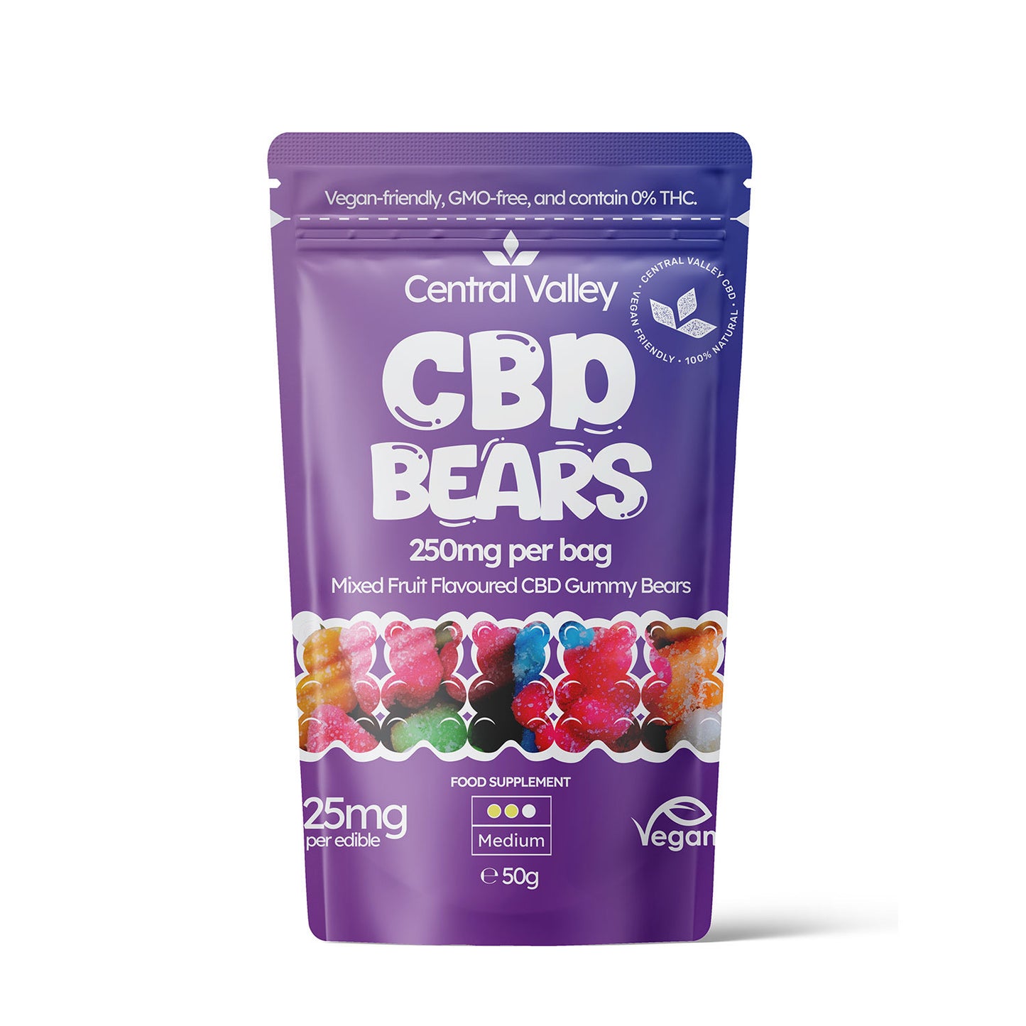 Broad Spectrum CBD Gummy Bears – 25mg per Gummy – Grab Bag (250mg Total CBD)