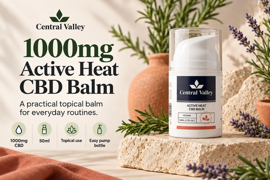 Active Heat CBD Balm 1000mg – Warming Topical, 50ml product packaging
