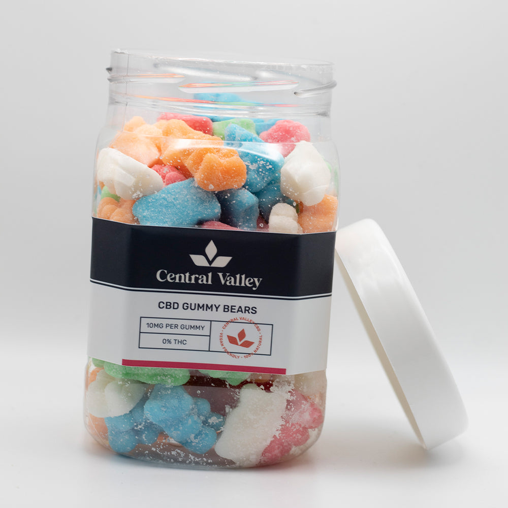 Broad Spectrum CBD Gummy Bears – 10mg per Gummy – Large Tub (1,000mg Total CBD)