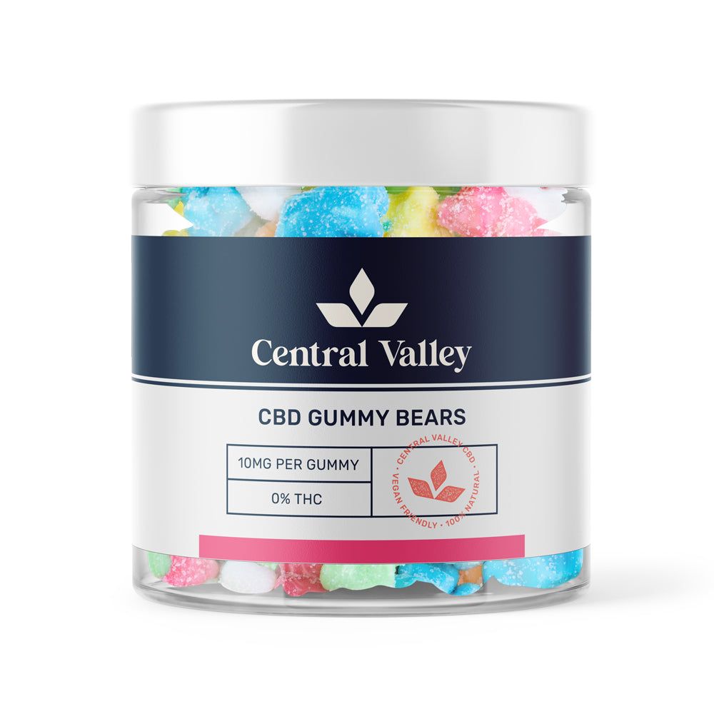 Broad Spectrum CBD Gummy Bears – 10mg per Gummy – Small Tub (250mg Total CBD)