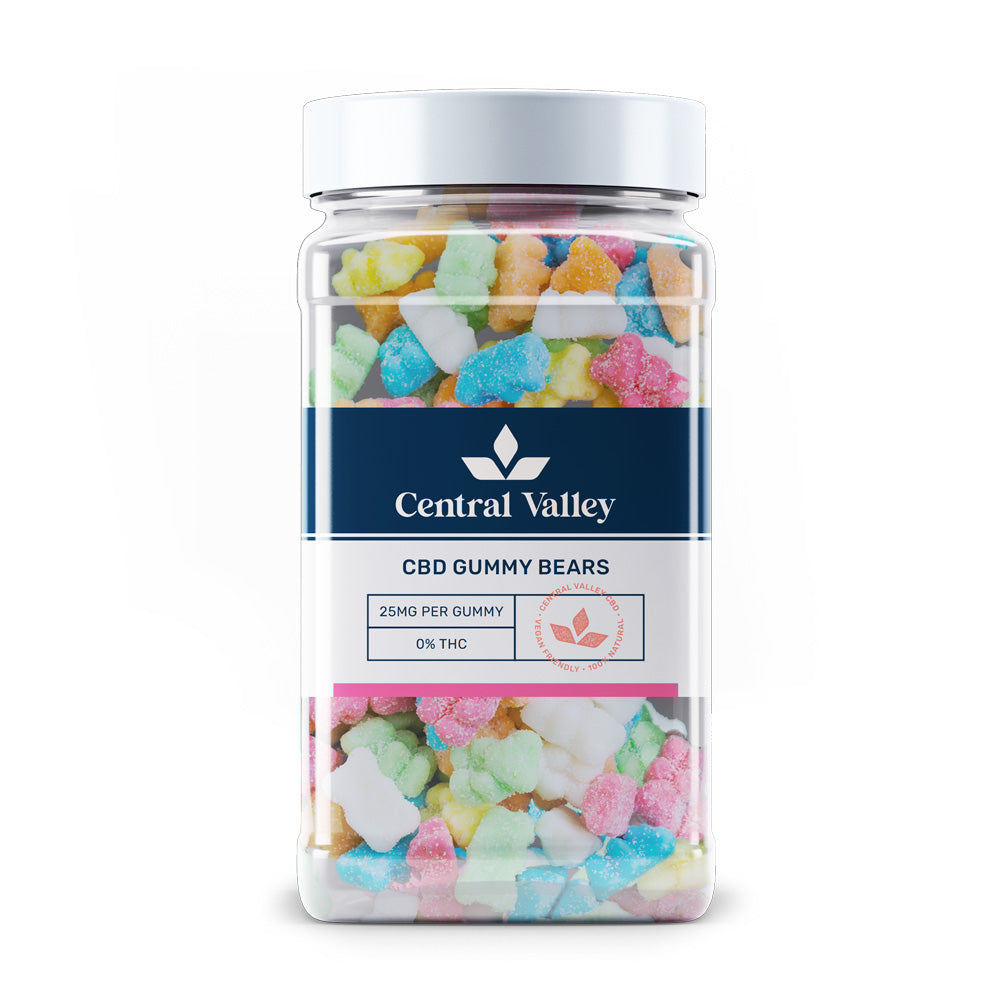Broad Spectrum CBD Gummy Bears – 25mg per Gummy – Large Tub (2,500mg Total CBD)