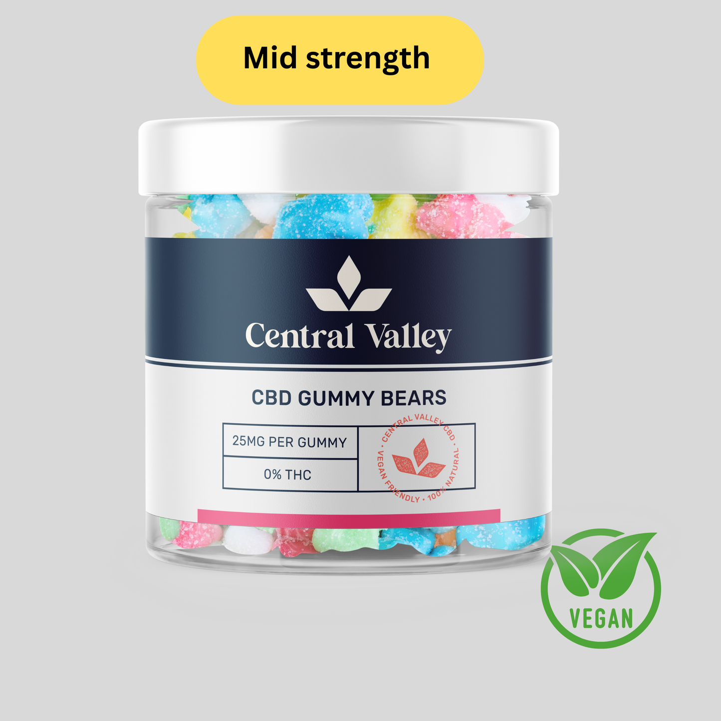 25mg Broad Spectrum CBD Gummies – Calm & Focus (25 Gummies-625mg total)