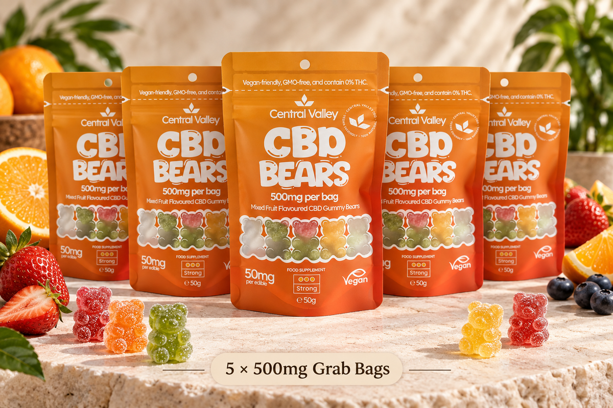 50mg Broad Spectrum CBD Gummies – 5 × 10-Gummy Bags product packaging