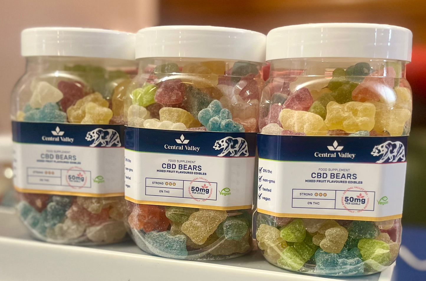 Strong 50mg Broad Spectrum CBD Gummies – Deep Relief (100 Gummies-5000mg total)