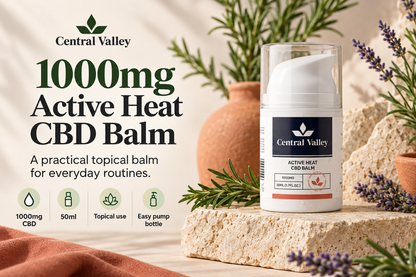 Active Heat CBD Balm 1000mg – Warming Topical, 50ml product packaging