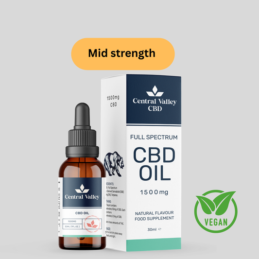 1500mg Full Spectrum CBD Oil Organic Mid Strength Everyday - Central Valley CBD