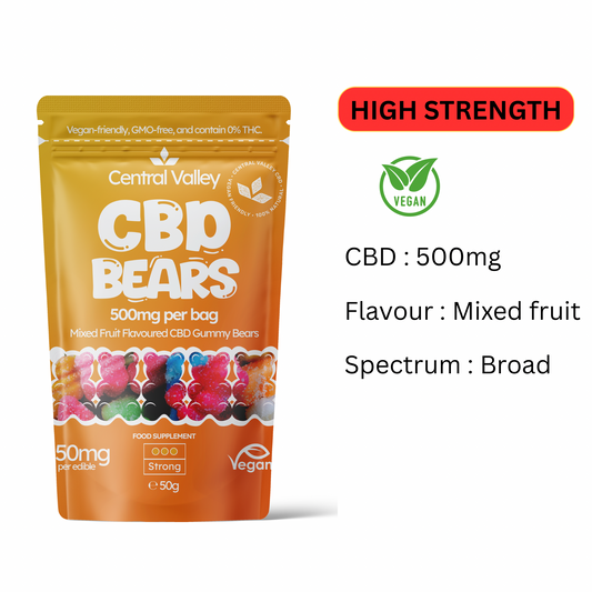 Broad Spectrum CBD Gummy Bears – 50mg per Gummy – Grab Bag (500mg Total CBD)