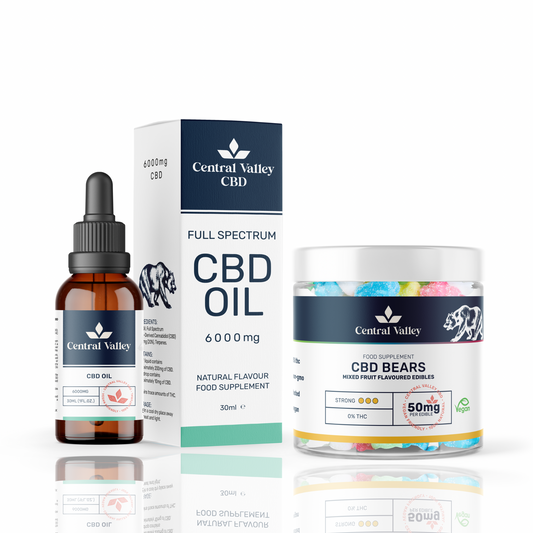 6000 mg Full-Spectrum CBD Oil (20 % CBD, 30 ml) + Free 1250mg Broad-Spectrum Gummies
Tub (50mg) -Potent Maximum Strength
