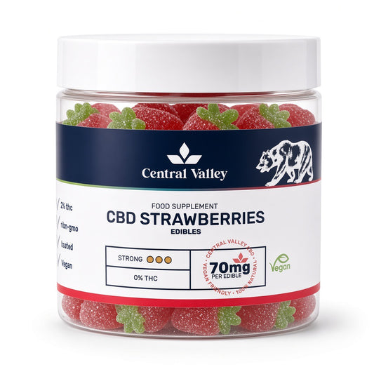 70mg Maximum Strength Strawberry CBD Gummies (Deep Reset) small tub