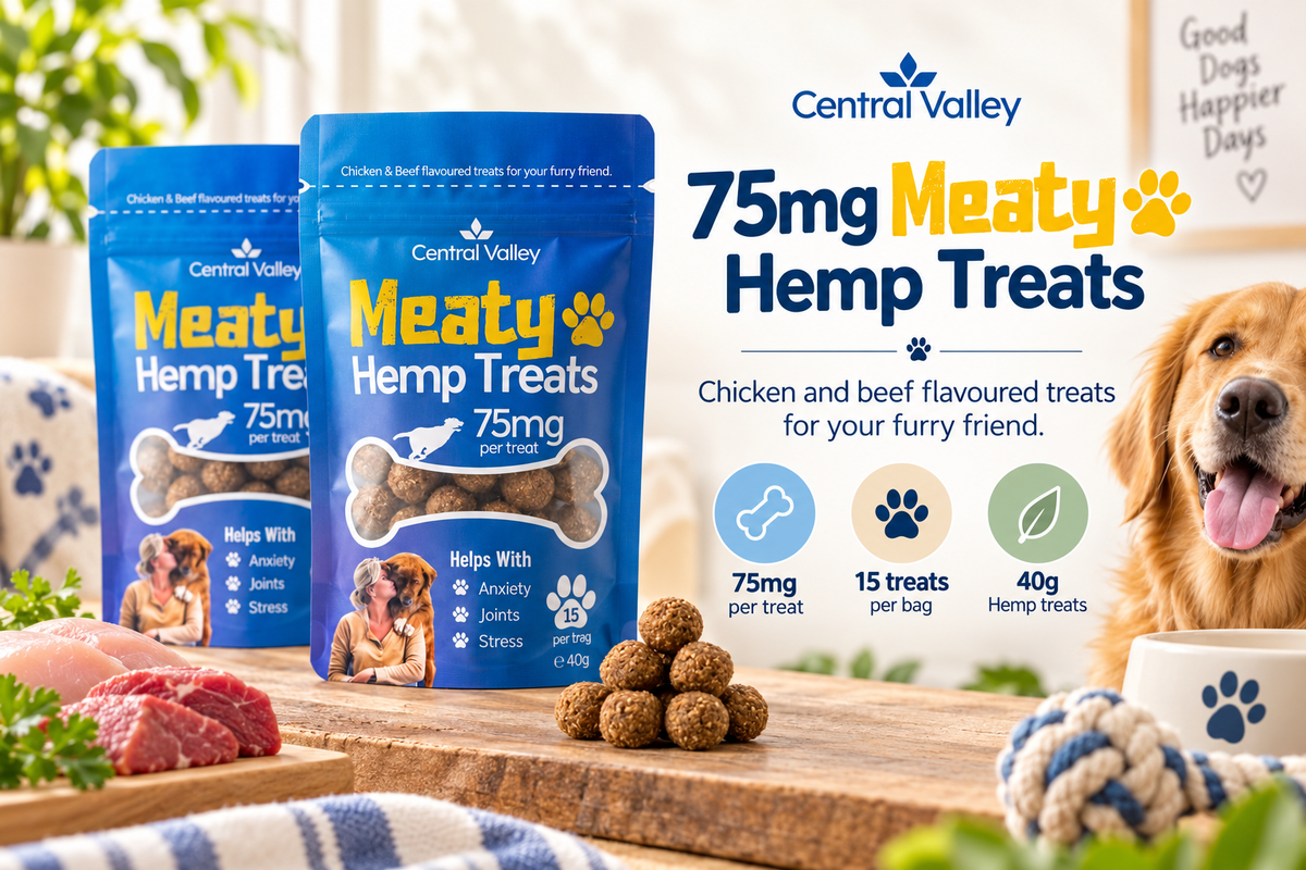 Meaty hemp seed oil treats included in the pet bundle