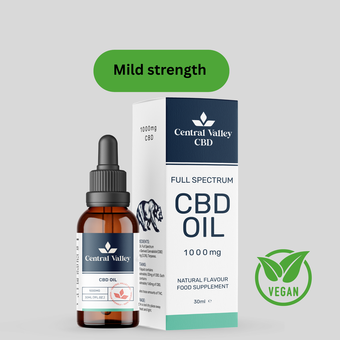 1000mg Full Spectrum CBD Oil  Organic Low Strength Beginner - Central Valley CBD