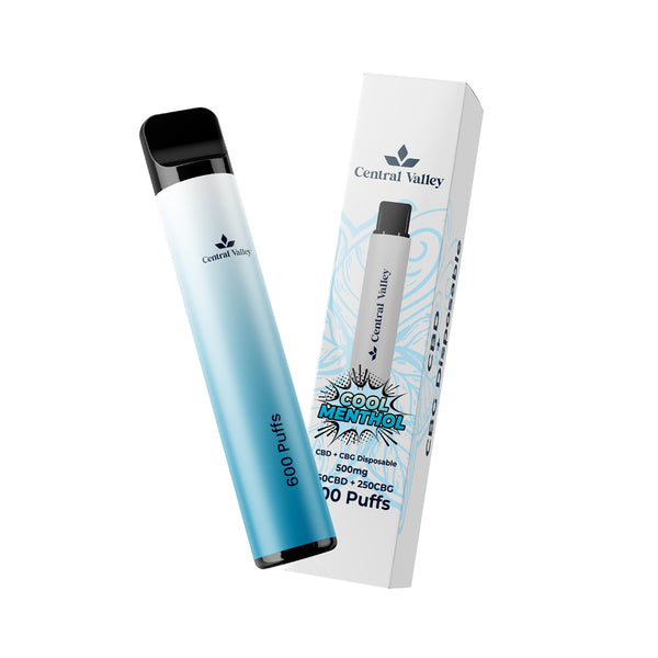Cool Menthol CBD/CBG Disposable Vape (500mg) Central Valley CBD Cool Menthol CBD/CBG Disposable Vape (500mg) Central Valley CBD