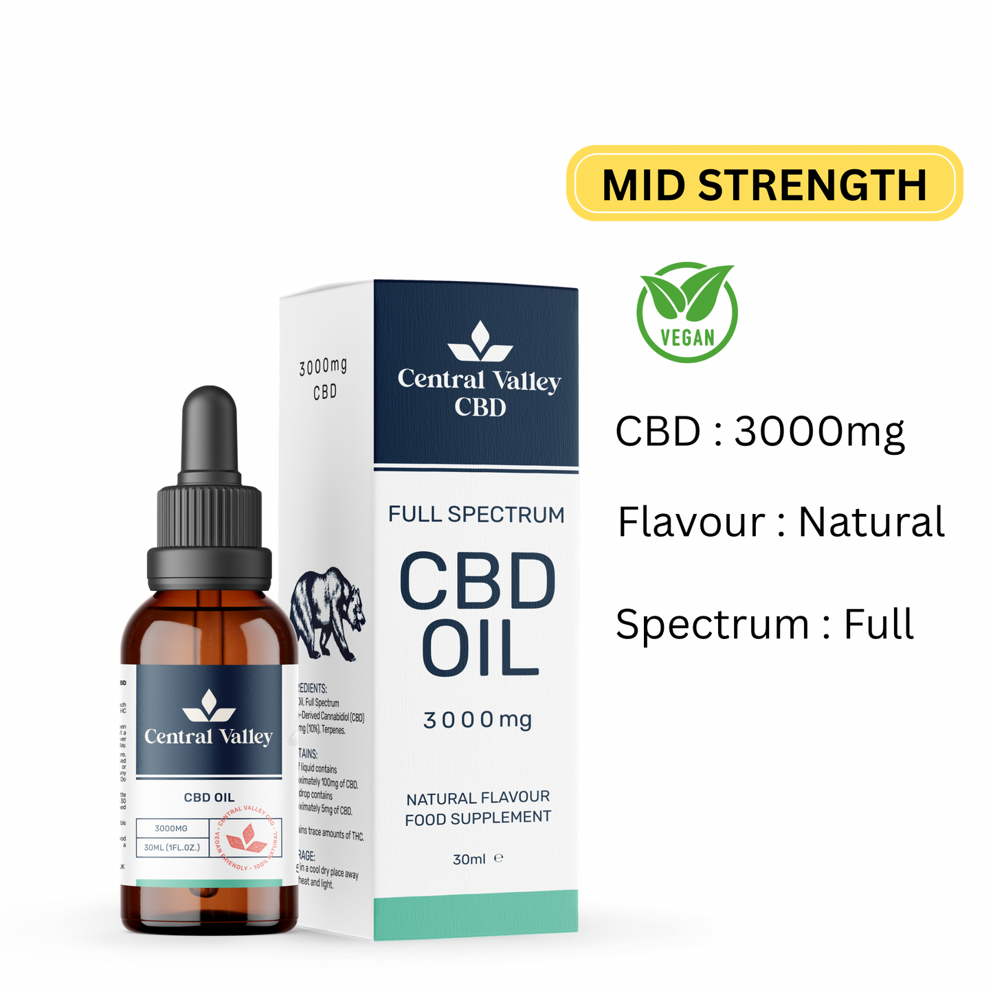 3000 mg Full-Spectrum CBD Oil (10 % CBD, 30 ml) + Free 500mg Broad-Spectrum Gummies Grab bag. Strong Therapeutic Strength