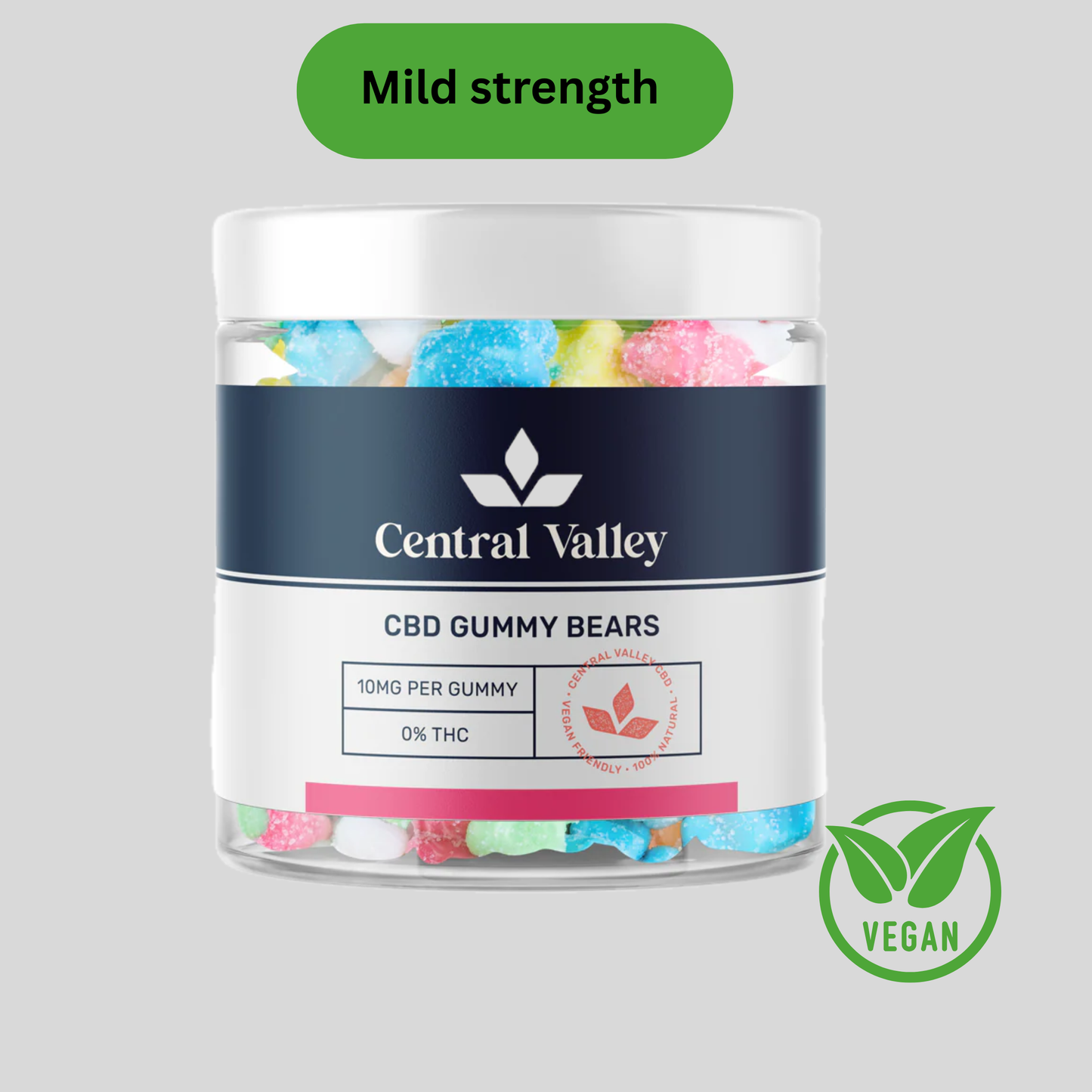 10mg CBD Gummies Organic Mixed Fruit Low Strength Small Tub - Central Valley  CBD