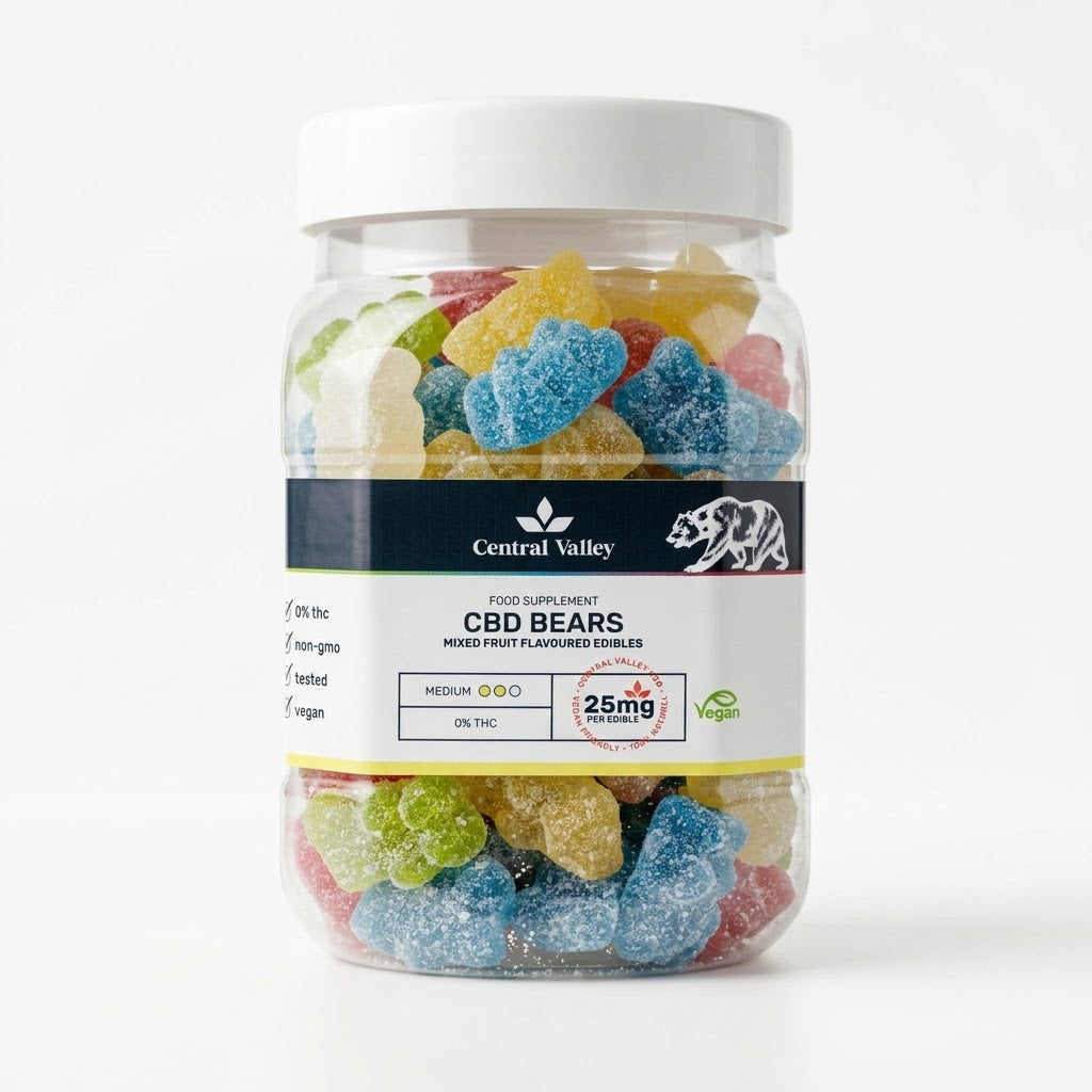 25 mg Broad Spectrum CBD Gummies – Large Tub (100 gummies) Mid strength (Daily balance)