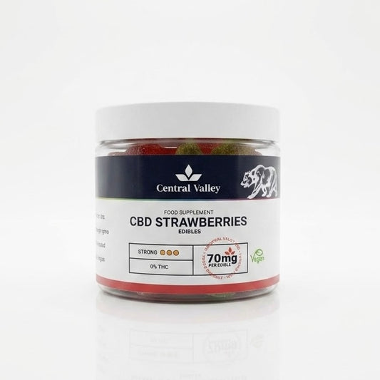 70mg Maximum Strength Strawberry CBD Gummies (Deep Reset) small tub