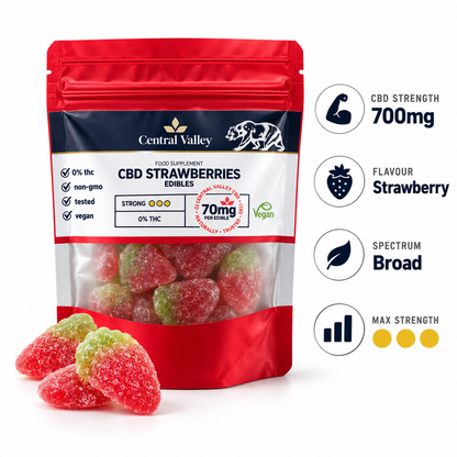 70mg Strawberry Broad Spectrum CBD Gummies – 10-Gummy Grab Bag