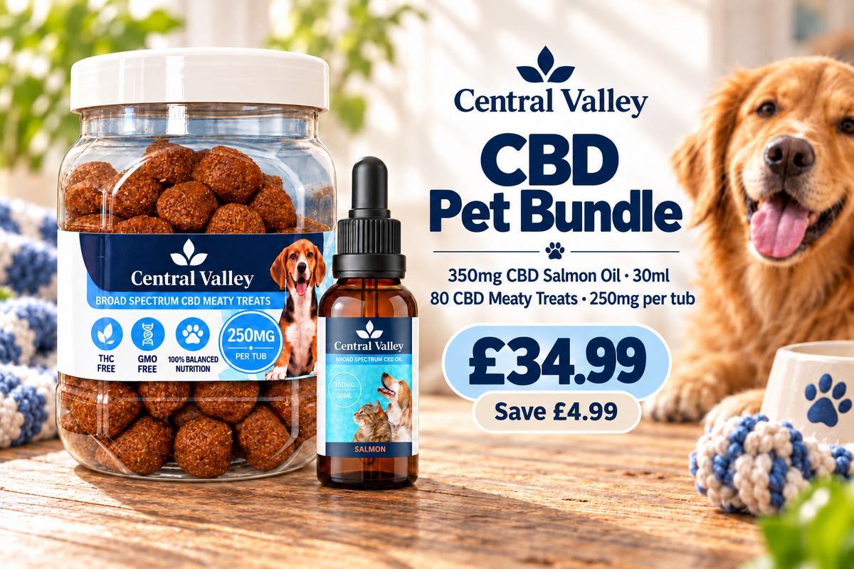 CBD Pet Bundle – 350mg salmon oil and 80 CBD meaty treats